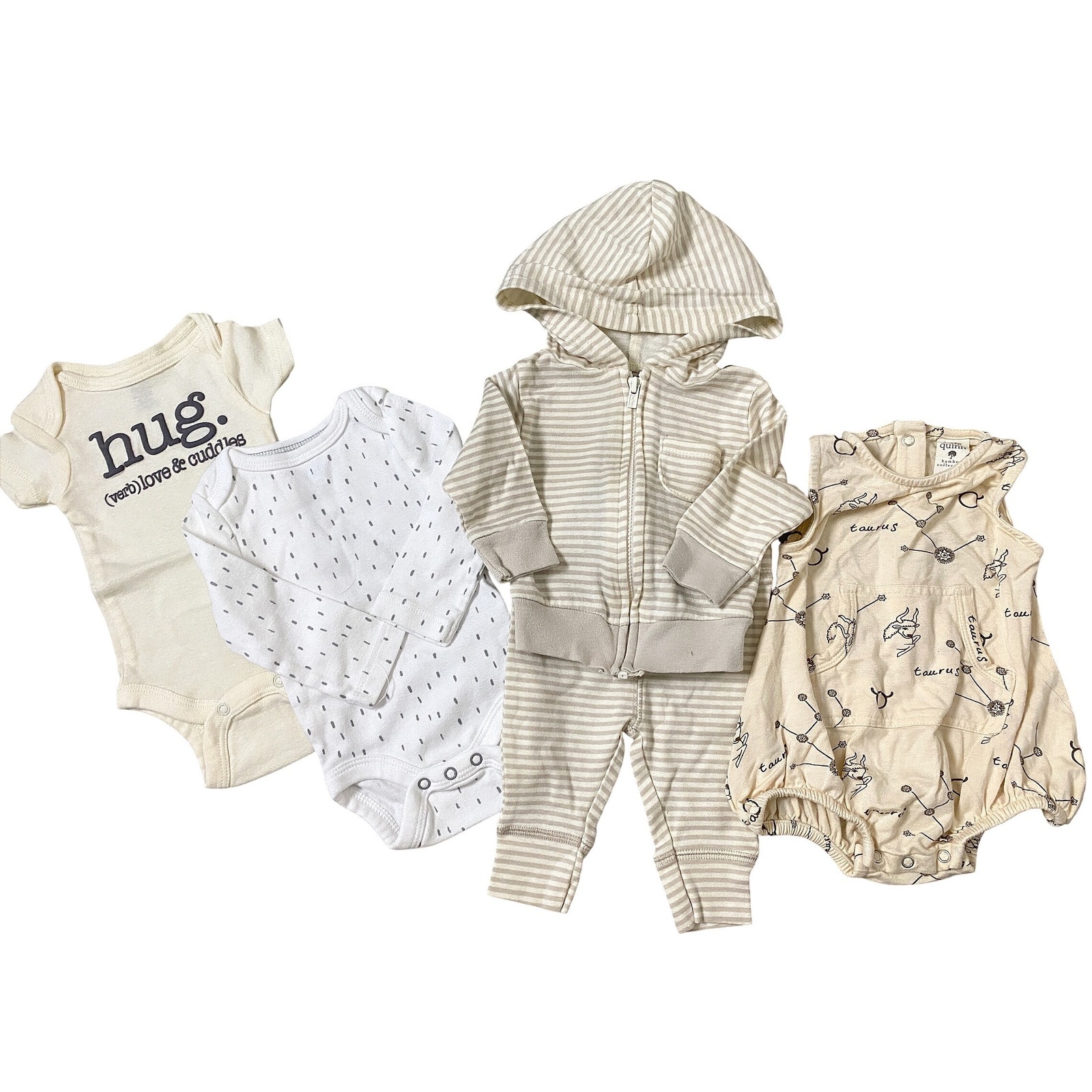 Neutral Baby Bundle 5 Piece Newborn 0-3m Organic Cotton Bamboo Kate Quinn